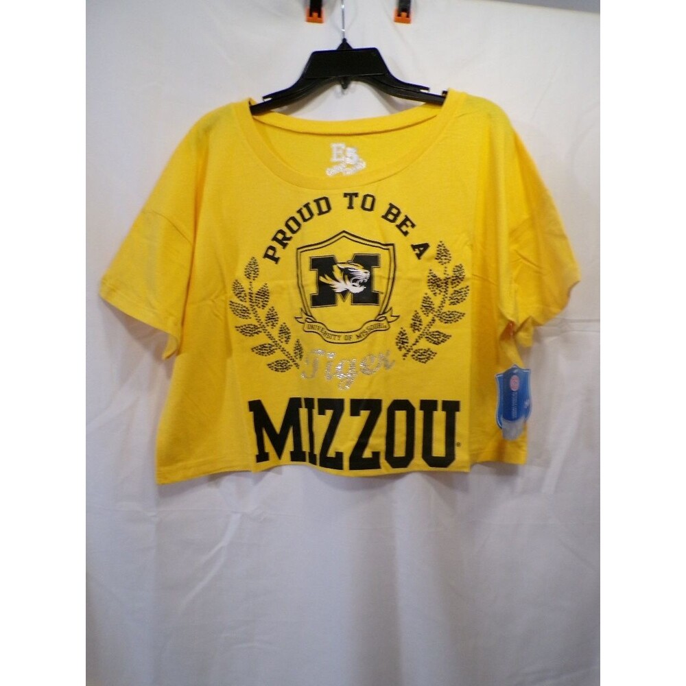 E5 College Classics Women's MIZZOU Cropped T-Shirt XL Yellow University of